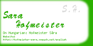 sara hofmeister business card